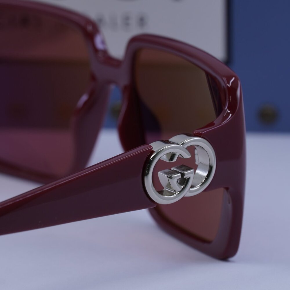 Gucci GG1692S 005 Square Sunglasses - Burgundy - Picture 9 of 11